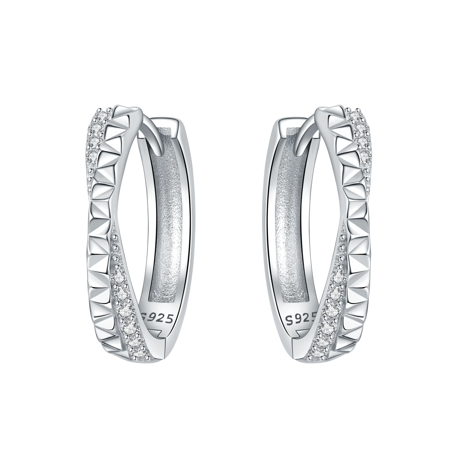 CYMYSS 2025 New 925 Sterling Silver Classic Hollow-out Versatile Hoop Earrings for Women Fine Jewelry Ideal Birthday Party Gifts