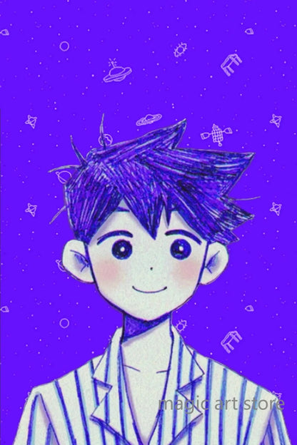 Horror Anime Style Video Game Omori Main Character Game Scene Art Poster Canvas Painting Wall Print Picture Room Home Bar Decor