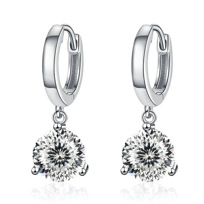 2ct Moissanite Diamond Earrings 100% S925 Sterling Sliver Orginal Drop Earring Wedding Bride Jewelry with Certificate for Women