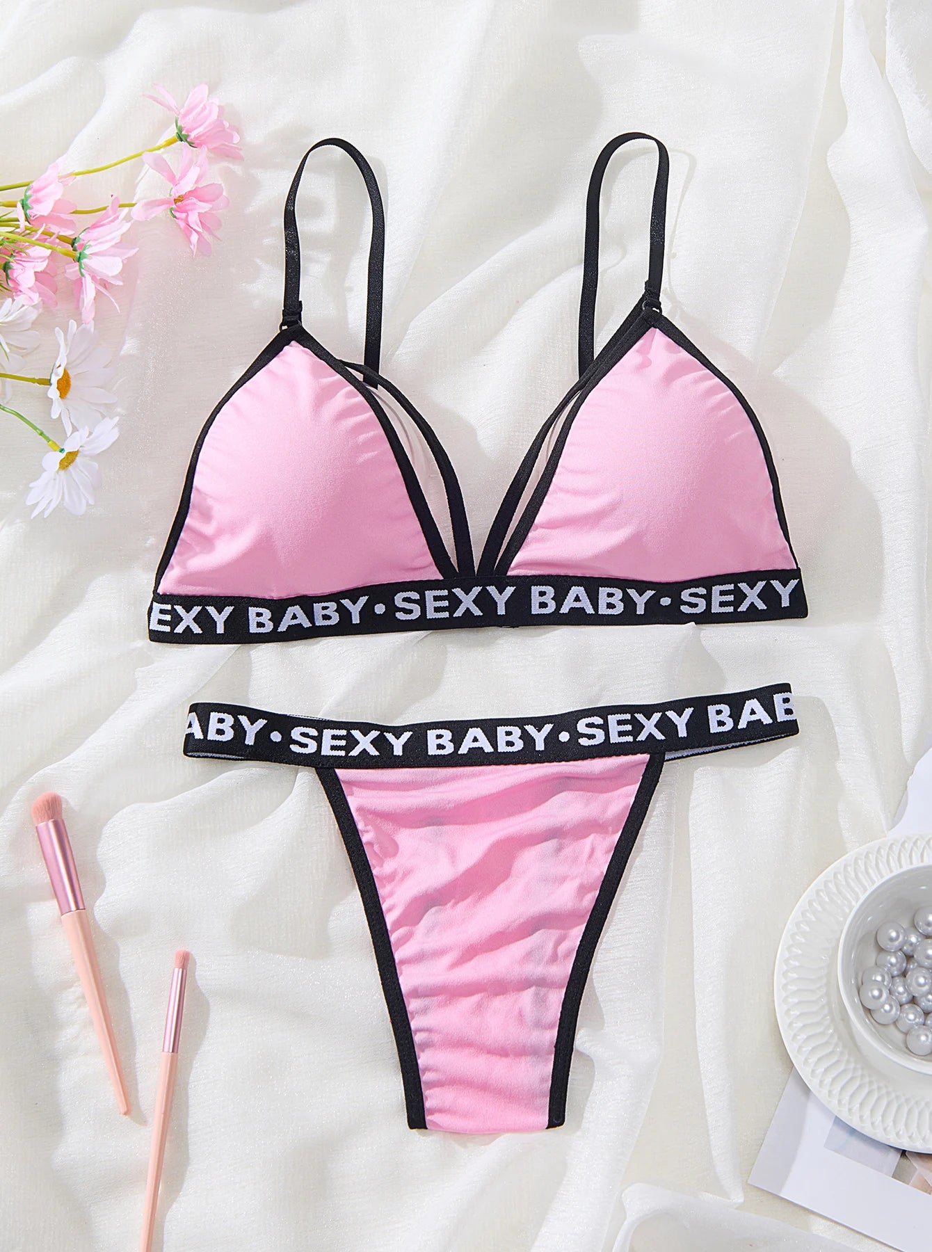 Women's Sexy Lingerie Set - Unpadded & Solid Color Collection