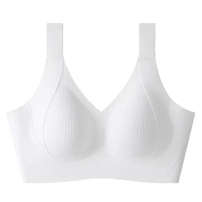 Large Size Seamless Underwear Women's Full Cup Adjustable Big Breast Revealing Small Breast Reduction Bra