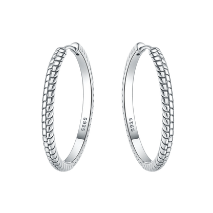 CYMYSS 2025 New 925 Sterling Silver Classic Hollow-out Versatile Hoop Earrings for Women Fine Jewelry Ideal Birthday Party Gifts