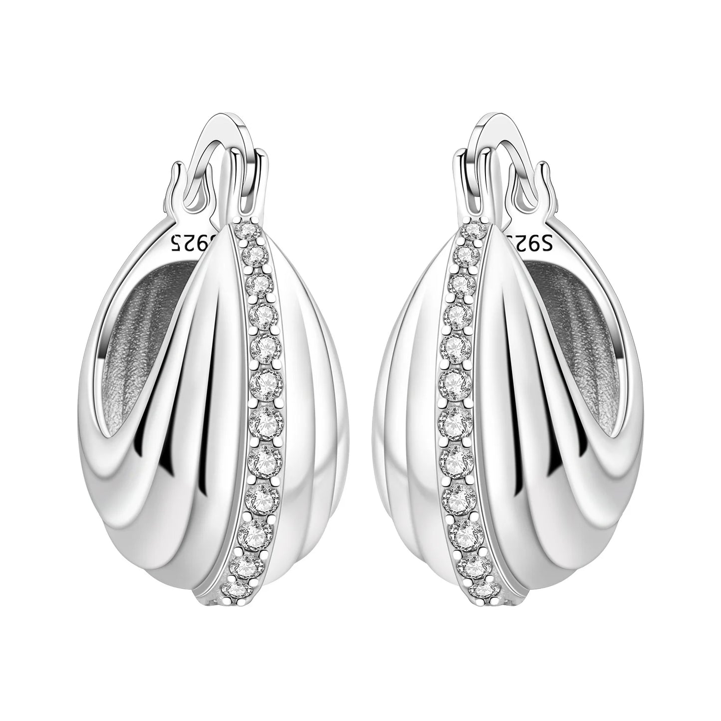 CYMYSS 2025 New 925 Sterling Silver Classic Hollow-out Versatile Hoop Earrings for Women Fine Jewelry Ideal Birthday Party Gifts