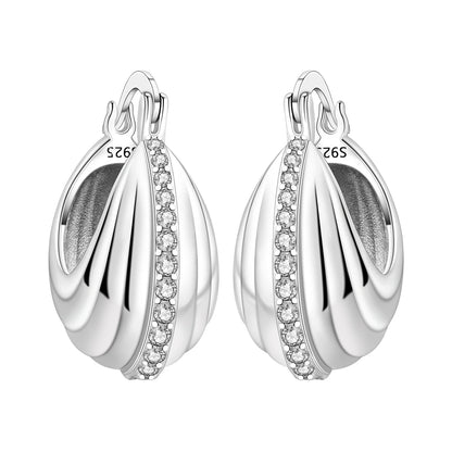CYMYSS 2025 New 925 Sterling Silver Classic Hollow-out Versatile Hoop Earrings for Women Fine Jewelry Ideal Birthday Party Gifts
