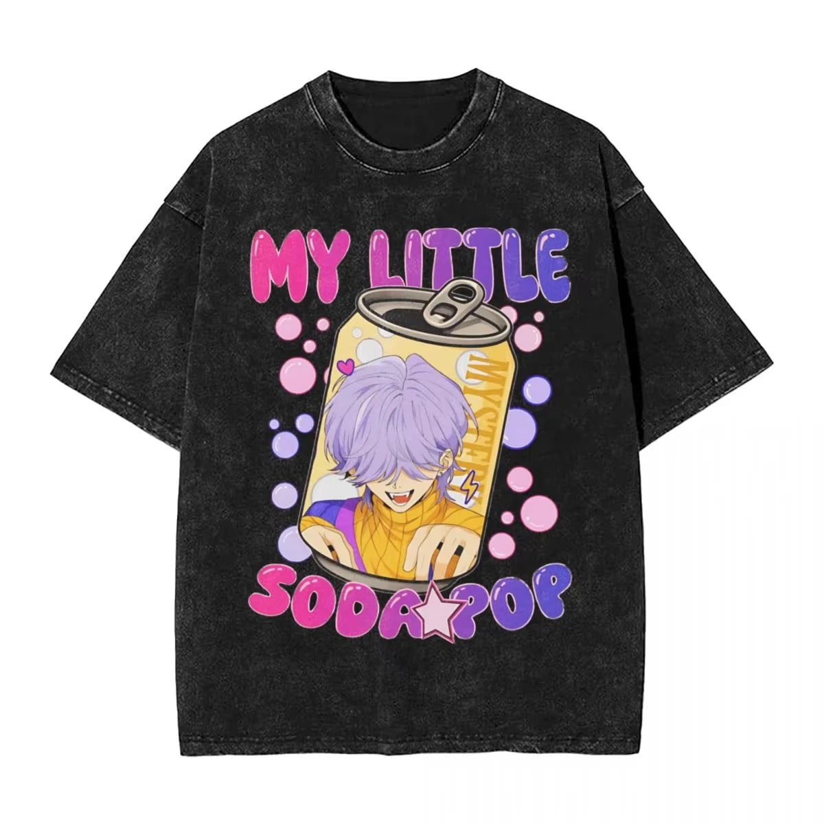 Oversized Washed T-Shirt My Little Soda Pop Saja Boys KPop Demon Hunters