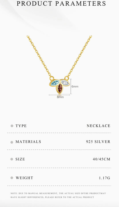 ANDYWEN 925 Sterling Silver Gold Three Zircon Queen Flower Pendant Necklace Long Choker Women Wedding Luxury FineJewelry Gift