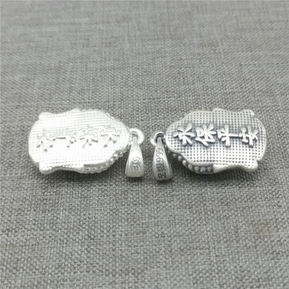 990 Fine Silver Buddha Charm Sterling Silver Buddhist Pendant for Necklace LIGHT WEIGHT