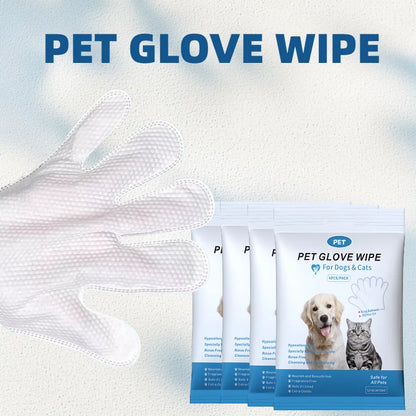 4 packs of 24 pieces，Pet gloves wet wipes - Special disposable cleaning wet wipes for pets, gentle and non-irritating
