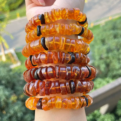Big Natural Amber Bracelet for Unisex Gift Irregular New Unique 100% Genuine Ambre Diy Beads Healing Jewelry Supplier Wholesale