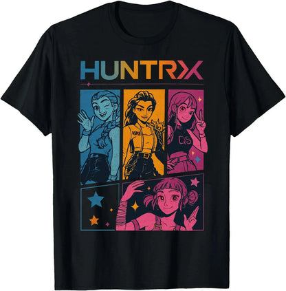 Anime KPop Demon Hunters T-shirt Summer 3D HUNTR_X Print Men Women Cartoon Top Summer Unisex Streetwear Oversized Men's Clothin