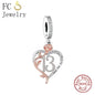 FC Jewelry Fit Original Charm Bracelet 925 Silver 18th 30th 40th Birthday Number Rose Flower Bead For Making Daughter Berloque