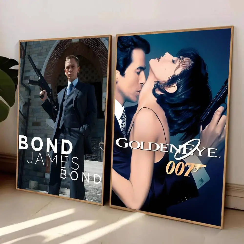 J-James Bond 007 Poster HD Art Sticky Wall Waterproof Home Living Room Bedroom Aesthetic Decoration