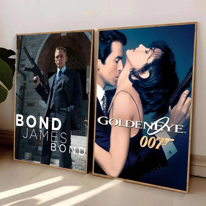 J-James Bond 007 Poster HD Art Sticky Wall Waterproof Home Living Room Bedroom Aesthetic Decoration