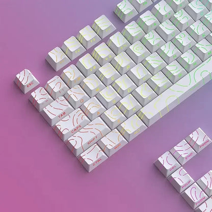 Contour 4.0 Side Engraved Keycap PBT Translucent 97 Key Gaming Mechanical Keyboard Key Cap White For Magnetic Switch