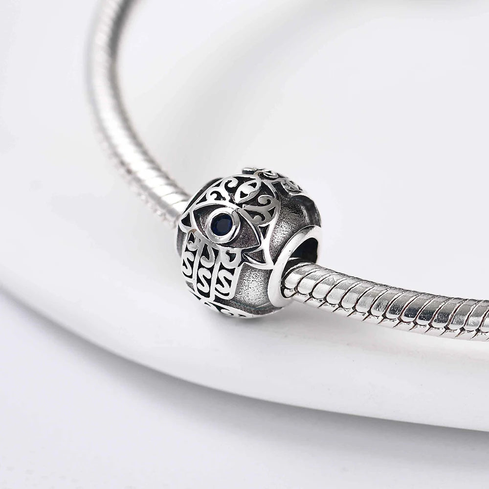 New 925 Silver Eye Palm Skull Wings Sun Pendants Charms Beads Fit Original Bracelet Accessories DIY Jewelry For Women