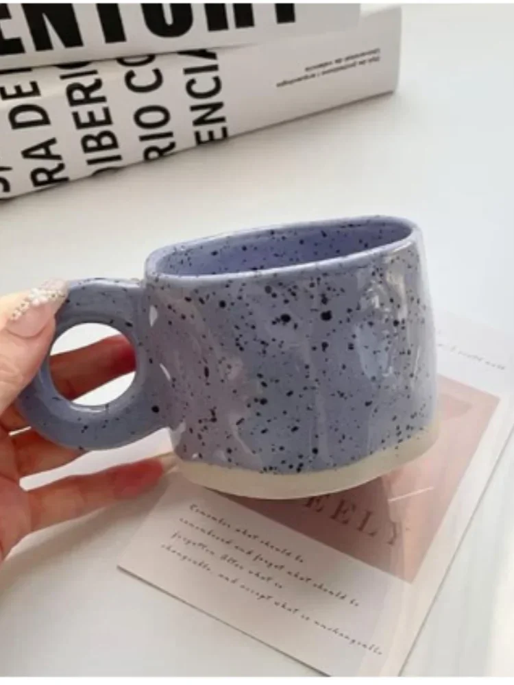 250ml Ceramic Mug Ring Handl Coffee Milk Modern Print Porcelain Mug Handmade Ceramic Hot Chocolate Cup Couple Handgrip Cups