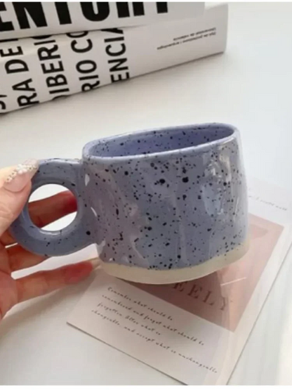 250ml Ceramic Mug Ring Handl Coffee Milk Modern Print Porcelain Mug Handmade Ceramic Hot Chocolate Cup Couple Handgrip Cups
