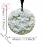 Light Green Natural Jade Flower Heart Pendant Necklace Real Jewellery Carved Gemstone Fashion Charm Amulet Gifts for Women Men