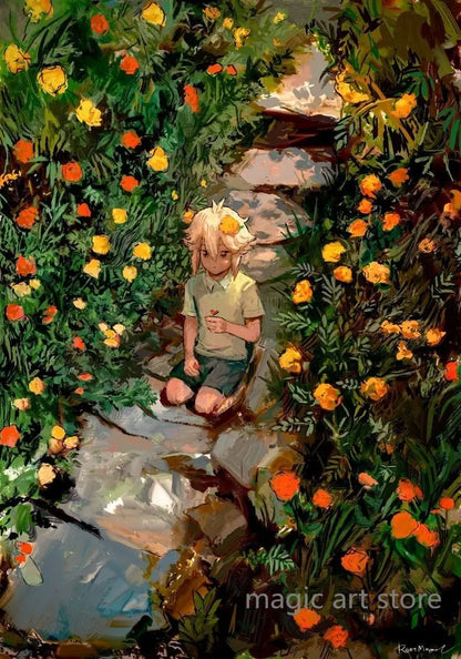 Horror Anime Style Video Game Omori Main Character Game Scene Art Poster Canvas Painting Wall Print Picture Room Home Bar Decor