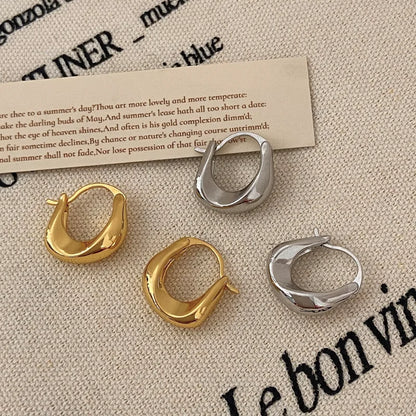 925 Sterling Silver Hoops Earrings for Women Fashion Simple Chunky Round Circle Drop Earring Prevent Allergy Jewelry Party Gifts