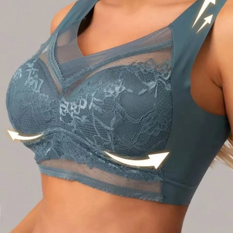 3-piece seamless lace bra set for women
