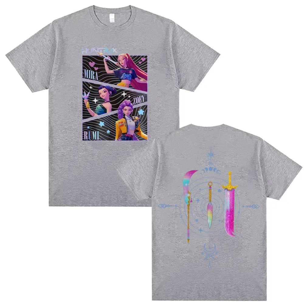 Hot Sale Kpop Demon Hunters Merch T Shirt Men Women Clothing Harajuku Fashion Aesthetic T Shirts Casual 100_ Cotton T-shirt Tops
