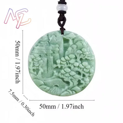 Light Green Natural Jade Flower Heart Pendant Necklace Real Jewellery Carved Gemstone Fashion Charm Amulet Gifts for Women Men