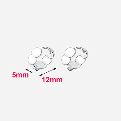 Real 925 Sterling Silver Gisc Geometric Hoop Earrings For Women Classic Fine Jewelry Minimalist Accessories