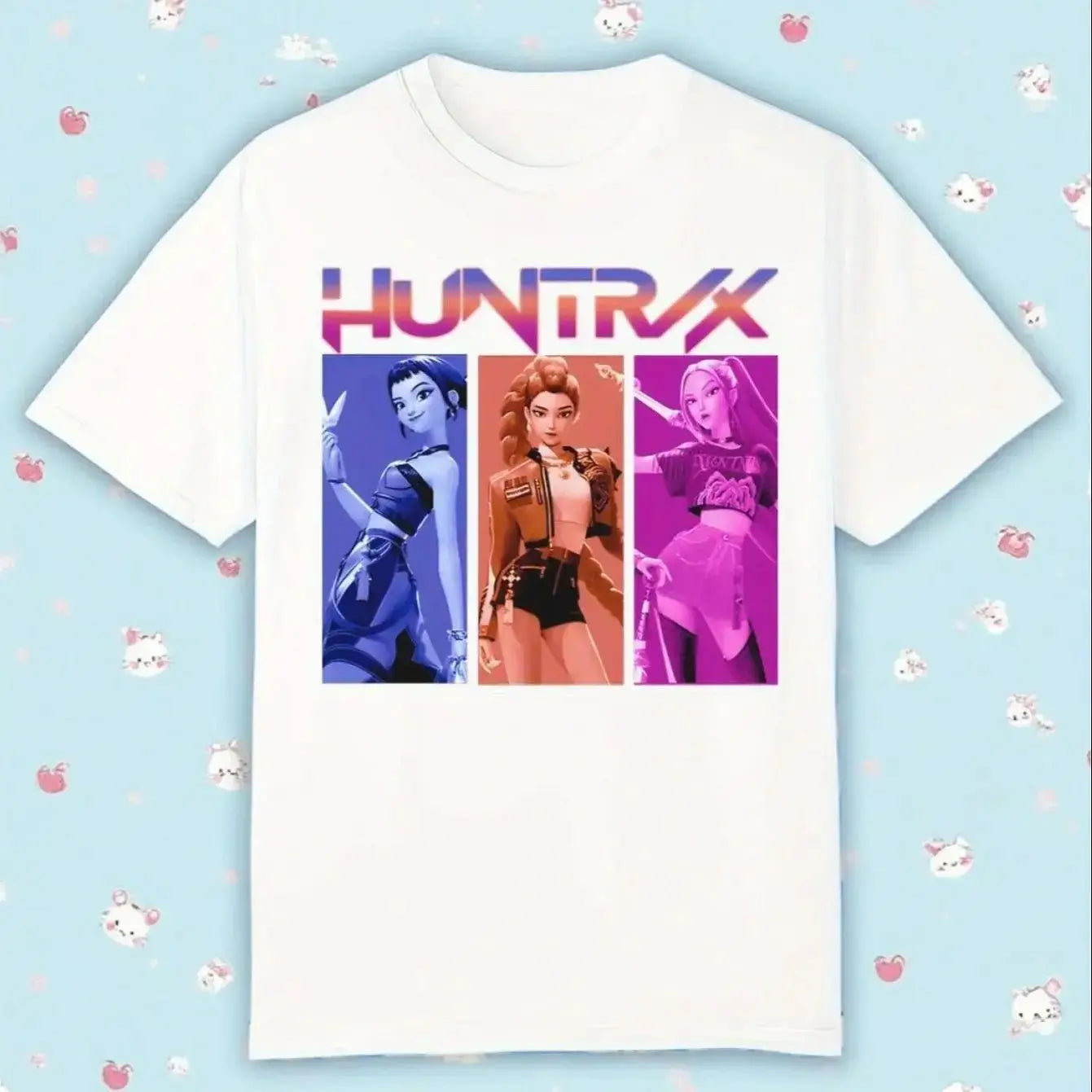 Men's T-shirt New American Harajuku Style K-pop Demon Hunter Tiger and Bird Demon Hunter Tiger Print T-shirt streetwear Unisex
