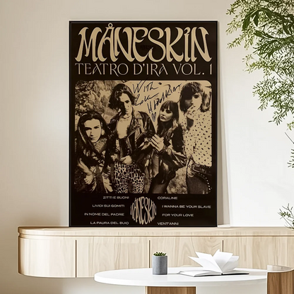 M-Maneskin D-Damiano David Band Poster HD Art Sticky Wall Waterproof Home Living Room Bedroom Bar Aesthetic Decoration