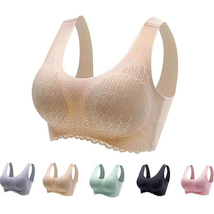 Secret Dig Women No Steel Ring Bar Push Up Lace Bustier Bra Thin Comfortable Breathable Underwear Intimates Removable Padding