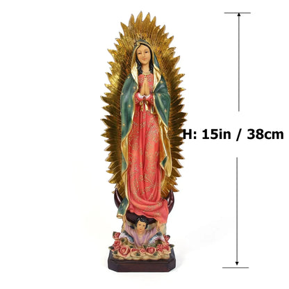 1PC 8 inch our lady of virgin mary statues Guadalupe Resin sculpture Ideal Gift for Religious Indoor Decoration