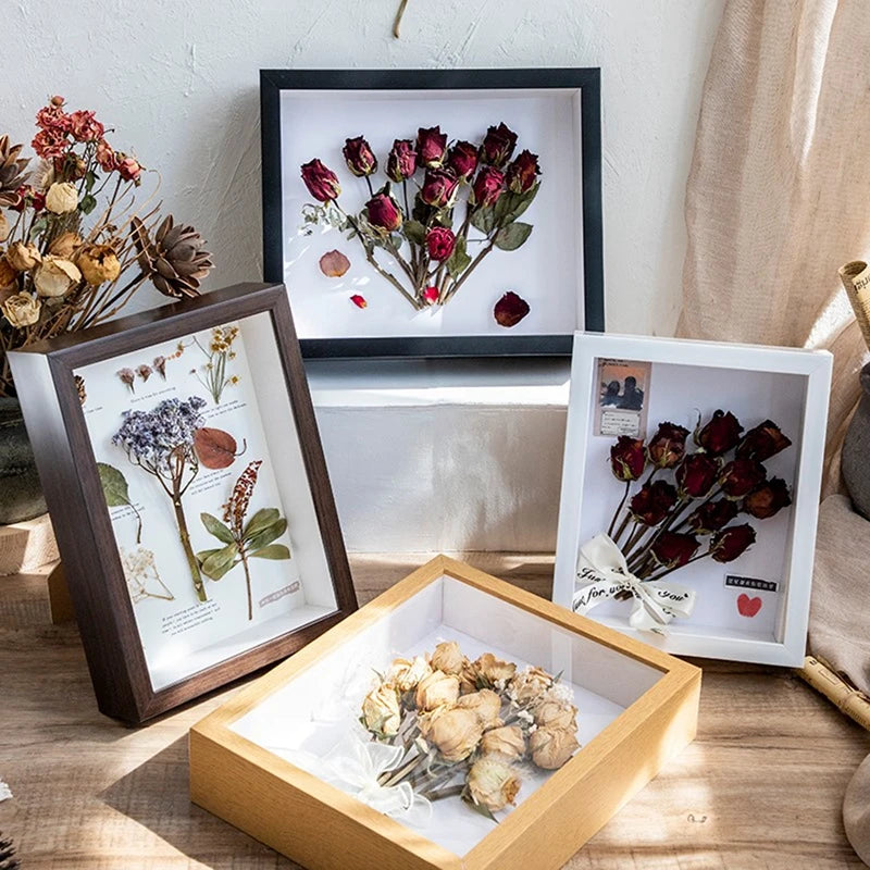 DIY 3D Dried Flower Photo Frames Specimen Stand for Home Decor Desktop Ornment Decoração Para Sala Clear Photo Frame Mini Frame