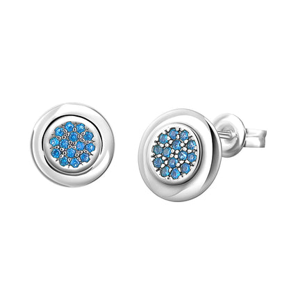 European New S925 Silver Zircon Heart-ShapedColored Earrings Suitable For Women's Holiday Exquisite Charm Jewelry Gifts