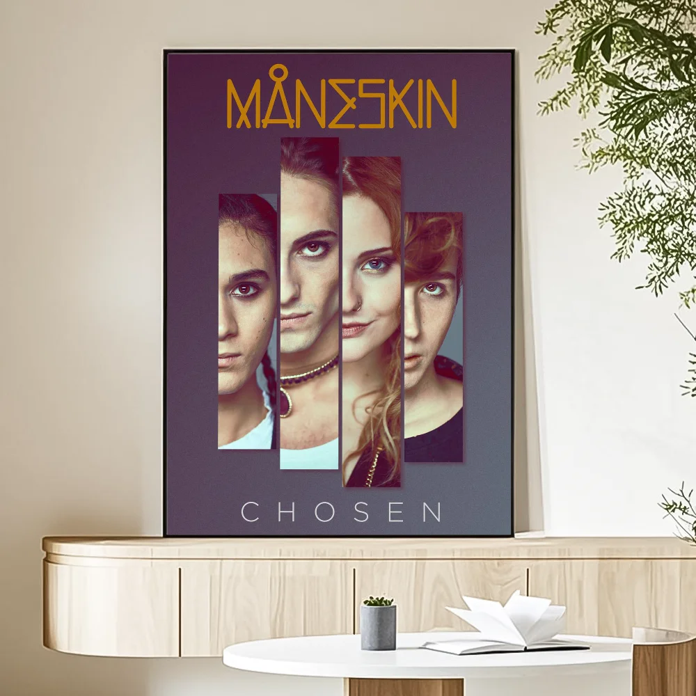 M-Maneskin D-Damiano David Band Poster HD Art Sticky Wall Waterproof Home Living Room Bedroom Bar Aesthetic Decoration