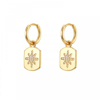 JINFU Gold Plated Earrings Set For Women Boho Style CZ Zircon Women's Clip Stud Dangle Hoop Earrings 2022 Jewelry Wholesale