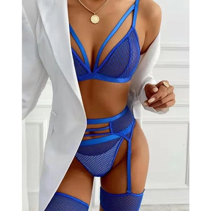 Lace Open Bra Set Women's Intimates Transparent Bralette Set