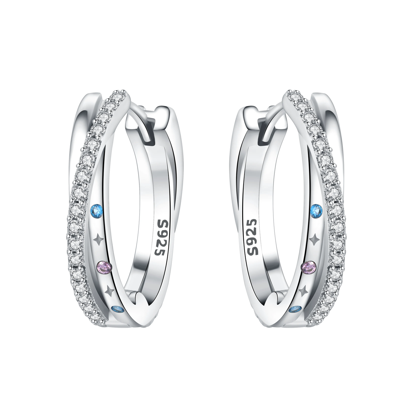 CYMYSS 2025 New 925 Sterling Silver Classic Hollow-out Versatile Hoop Earrings for Women Fine Jewelry Ideal Birthday Party Gifts