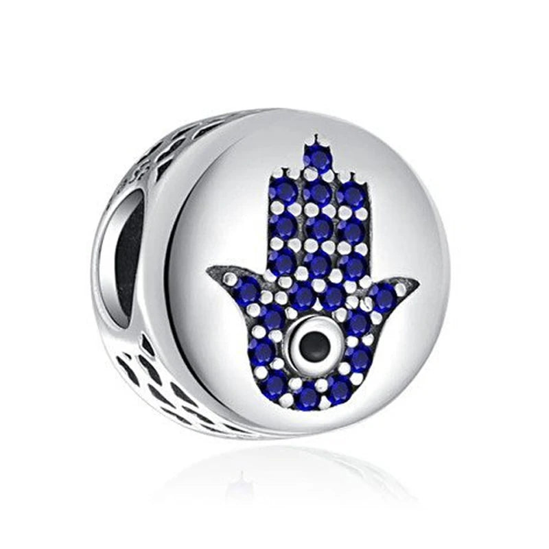 New 925 Silver Eye Palm Skull Wings Sun Pendants Charms Beads Fit Original Bracelet Accessories DIY Jewelry For Women