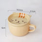 Japanese Cartoon Cat Coffee Mug With Cat Pattern Lid Small Dish Cute Breakfast Cup Creative Coffee Cup Milk Cup Gift For Girl