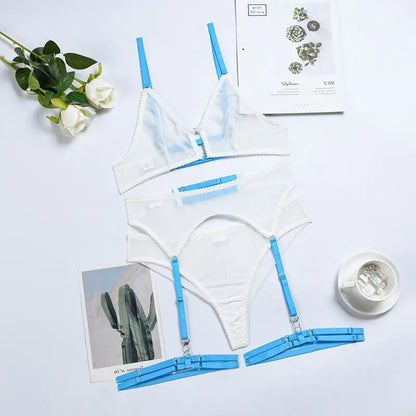 Lace Open Bra Set Women's Intimates Transparent Bralette Set