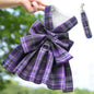 Cute Plaid Skirt Chest Strap Leash Dog Cat Vest Clothes Fighting Supplies Pet Harnesses Walking Pet Accessories Comfortable