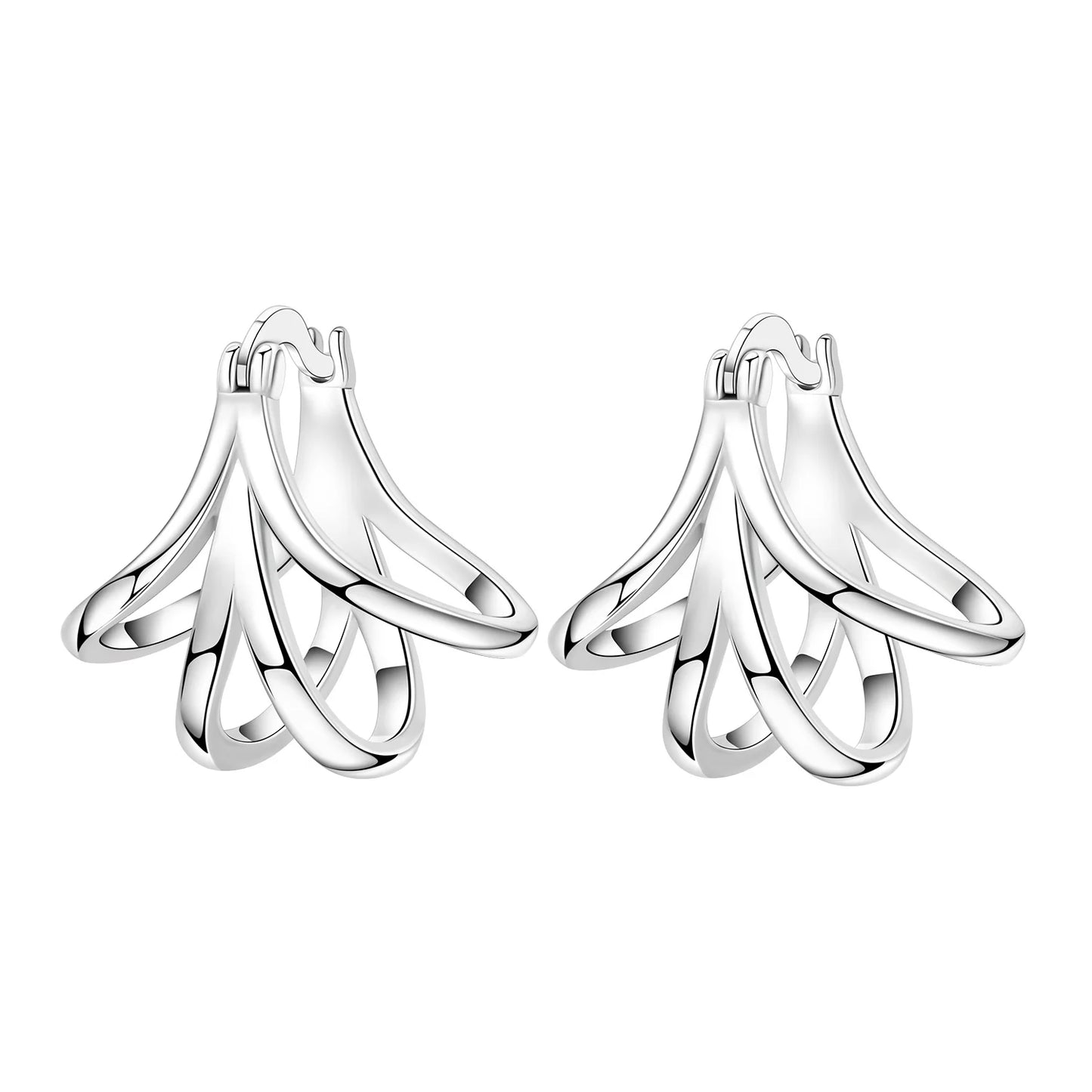 CYMYSS 2025 New 925 Sterling Silver Classic Hollow-out Versatile Hoop Earrings for Women Fine Jewelry Ideal Birthday Party Gifts