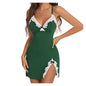 Summer Sleepwear Women Lace Silk Satin Sleeveless Nightie