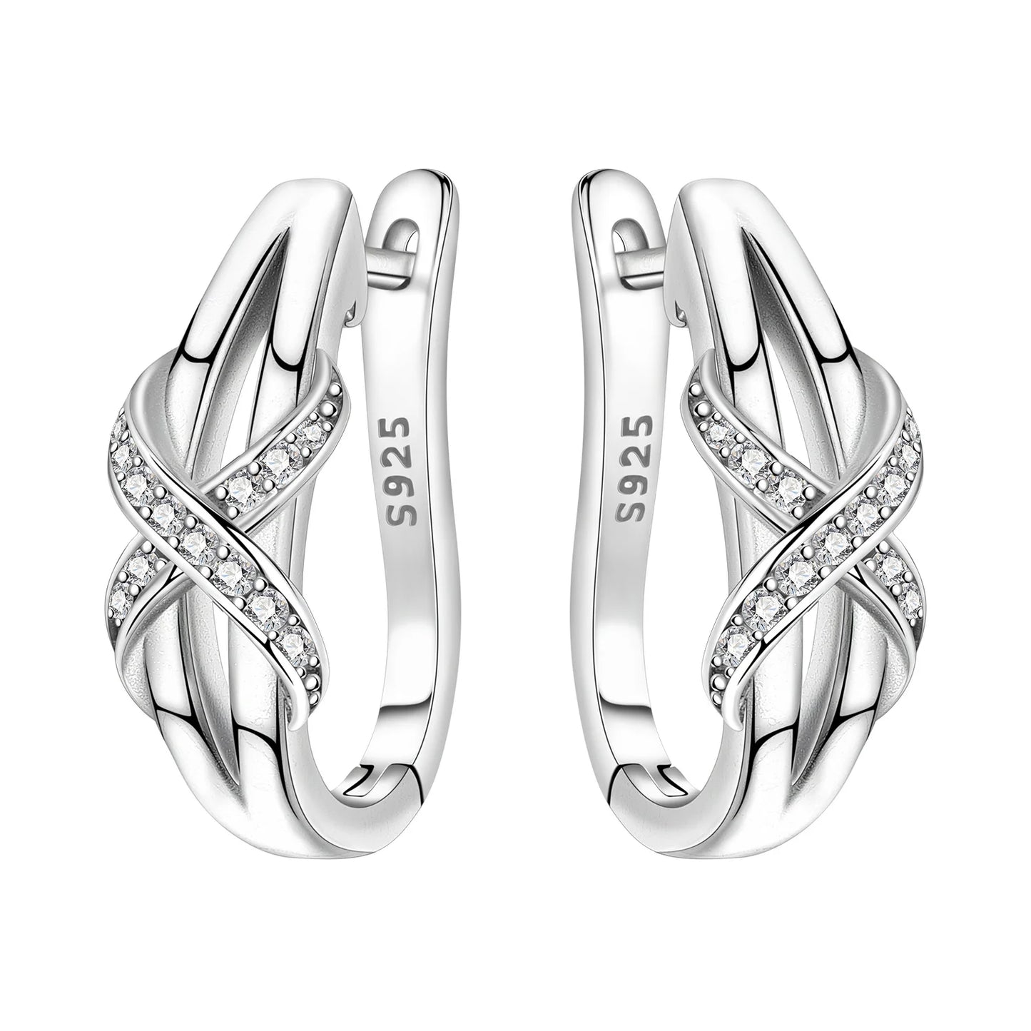 CYMYSS 2025 New 925 Sterling Silver Classic Hollow-out Versatile Hoop Earrings for Women Fine Jewelry Ideal Birthday Party Gifts