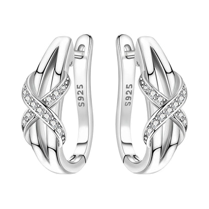 CYMYSS 2025 New 925 Sterling Silver Classic Hollow-out Versatile Hoop Earrings for Women Fine Jewelry Ideal Birthday Party Gifts