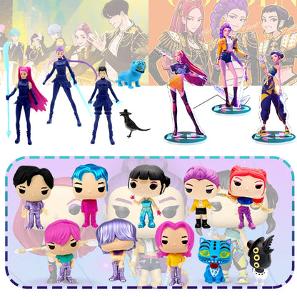 KPop Demon Hunters Standing Up Ornament Acrylic Superstar Desktop Stand Decor Anime Figures Craft Creative Gifts for Fan Lover