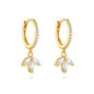 ROXI 925 Sterling Silver luxury leaf Design zircon Charms hoop earrings for women Shiny Zircon Wedding Party jewelry gift plata
