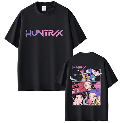 Movie KPop Demon Hunters Rumi Mira Zoey Saja Boys Derpy Tiger Double Sided Print T-shirt