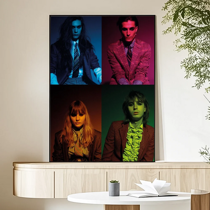 M-Maneskin D-Damiano David Band Poster HD Art Sticky Wall Waterproof Home Living Room Bedroom Bar Aesthetic Decoration